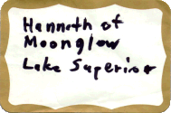 Hanneth of Moonglow Lake Superior name tag