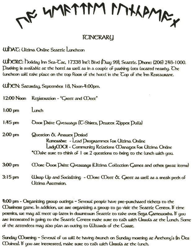 Itinerary